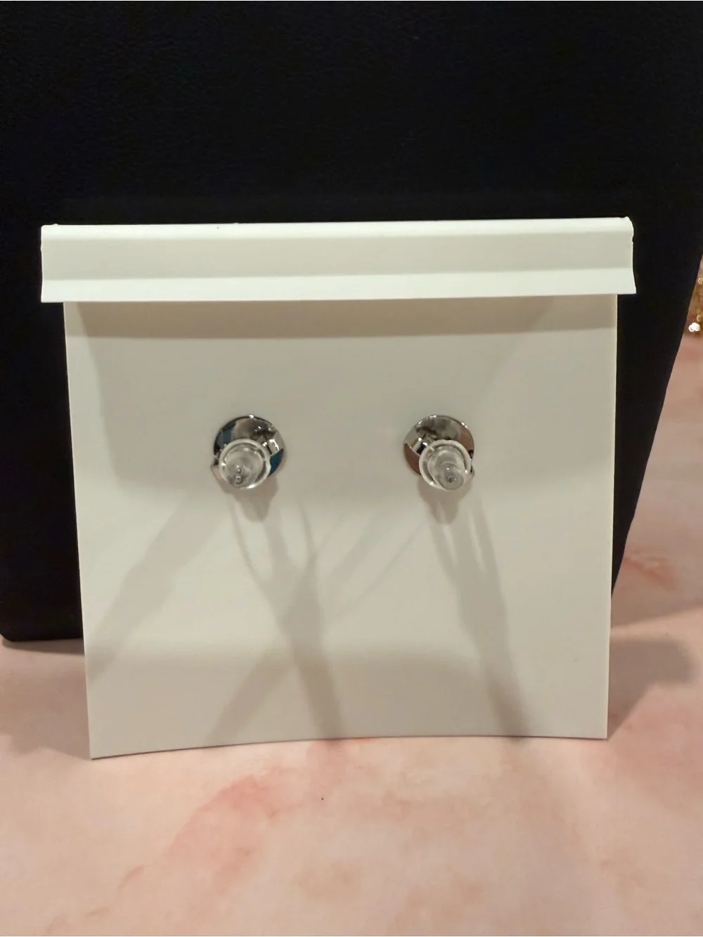 Tory Burch | Silver Tone & Purple Enamel Icon Logo Button Earrings | X-Small